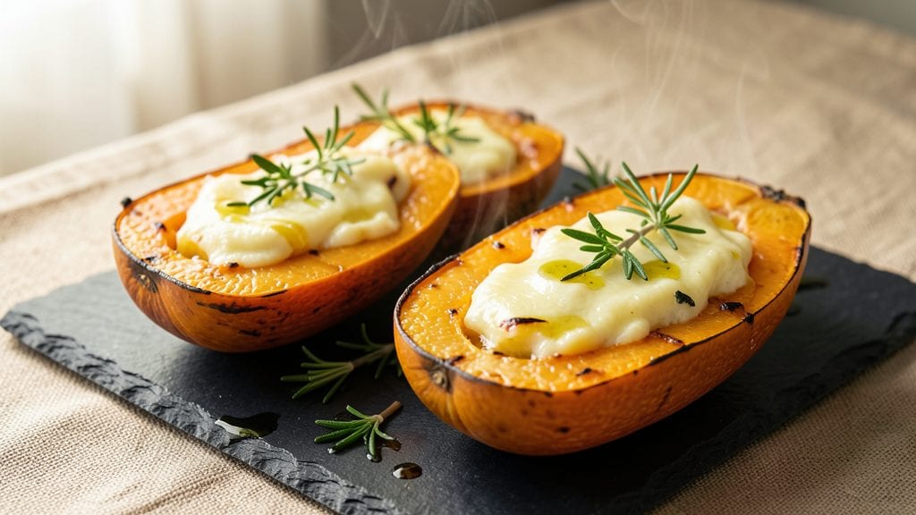 Cheese Stuffed Squash Recipe: Golden Roasted Acorn with Melty Cheese Core