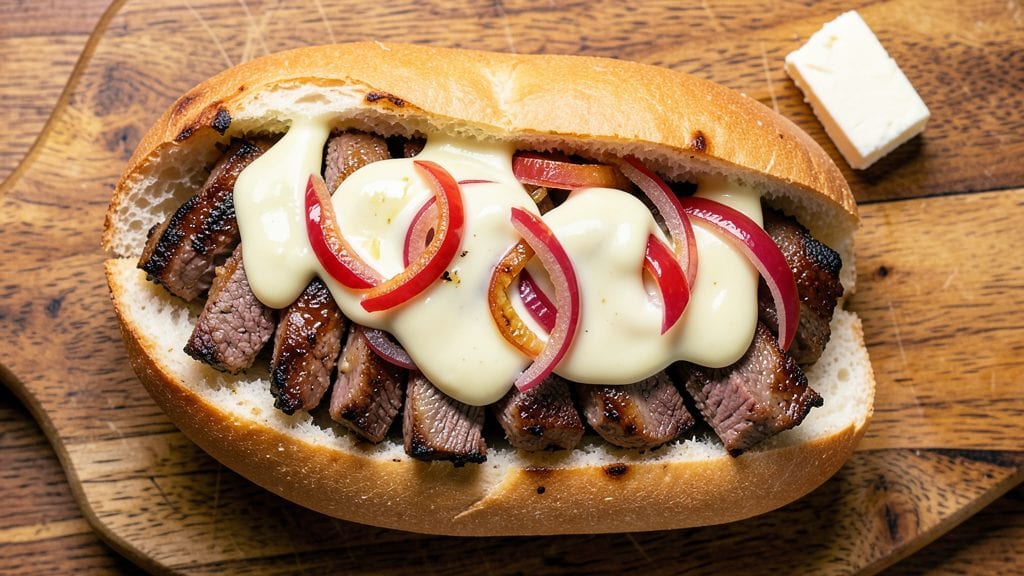 Classic Philly Cheese Steak Recipe: Thin-Sliced Beef and Whiz Cheese Sandwich Magic