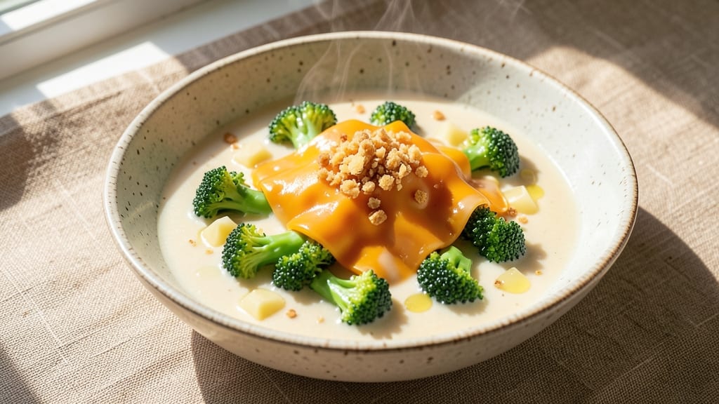 Copycat Recipe Jason's Deli Broccoli Cheese Soup: Crispy Breadcrumbs Top Ultra-Creamy Swirls