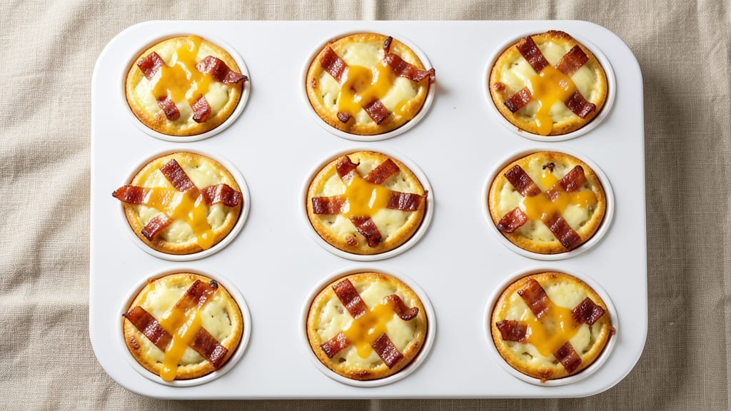 Crustless Bacon and Cheese Mini Quiches Recipe: Smoky Crunch and Melty Cheese Bites