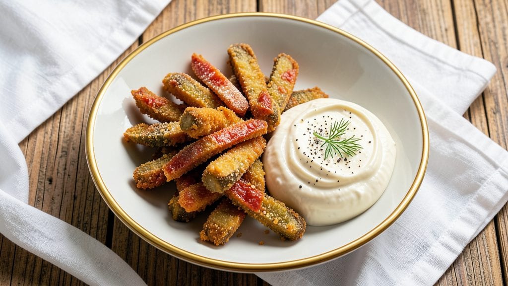 Deep Fried Pickles With Cream Cheese Recipe: Crunchy Bites Dipped in Cool Creamy Bliss