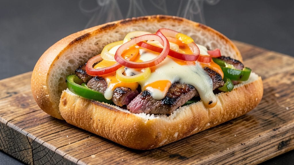 Genos Philly Cheese Steak Recipe: Crispy Provolone and Whiz Stacked High