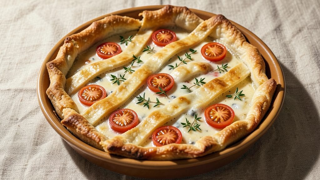 Goat Cheese Quiche Recipe: Flaky Crust with Herby Cream Cheese Swirls