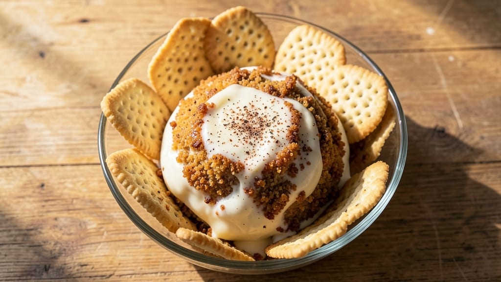 Kraft Cheese Ball Recipe With Old English: Buttery Breadcrumb Crown Over Creamy Swirls