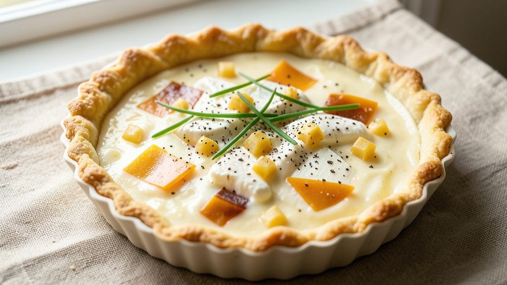 Magnolia Three Cheese Quiche Recipe: Golden Crust, Triple Cheese Swirls