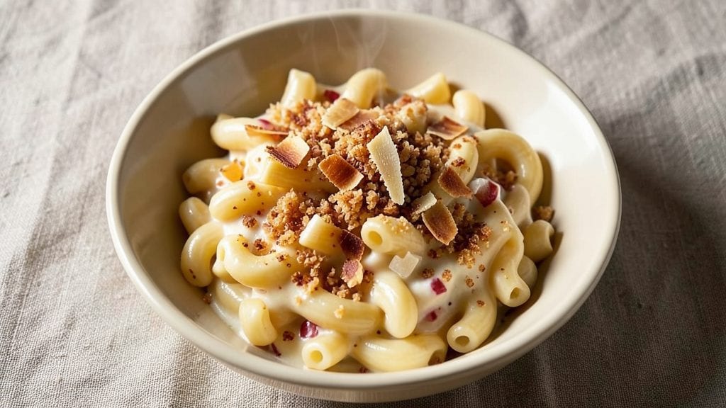 Martha Stewart Mac and Cheese Recipe with Gruyere: Crispy Breadcrumb Crown Over Rich Swiss Swirls