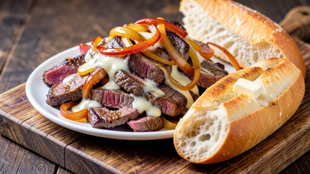 Philly Cheese Steak Recipe: Sizzling Thinly Shaved Beef and Melted Cheese