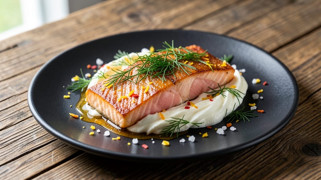 Salmon With Cream Cheese Recipe: Pan-Seared Crispiness Over Rich Dill Swirls