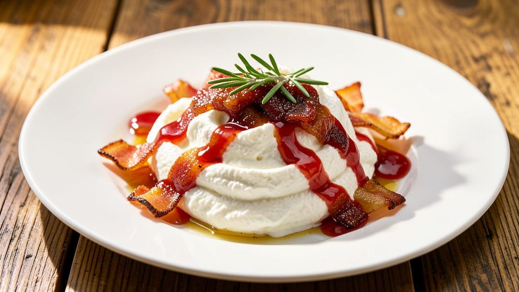 Whipped Goat Cheese with Smoky Bacon Jam Recipe: Rich Creaminess Meets Sweet-Savory Depth